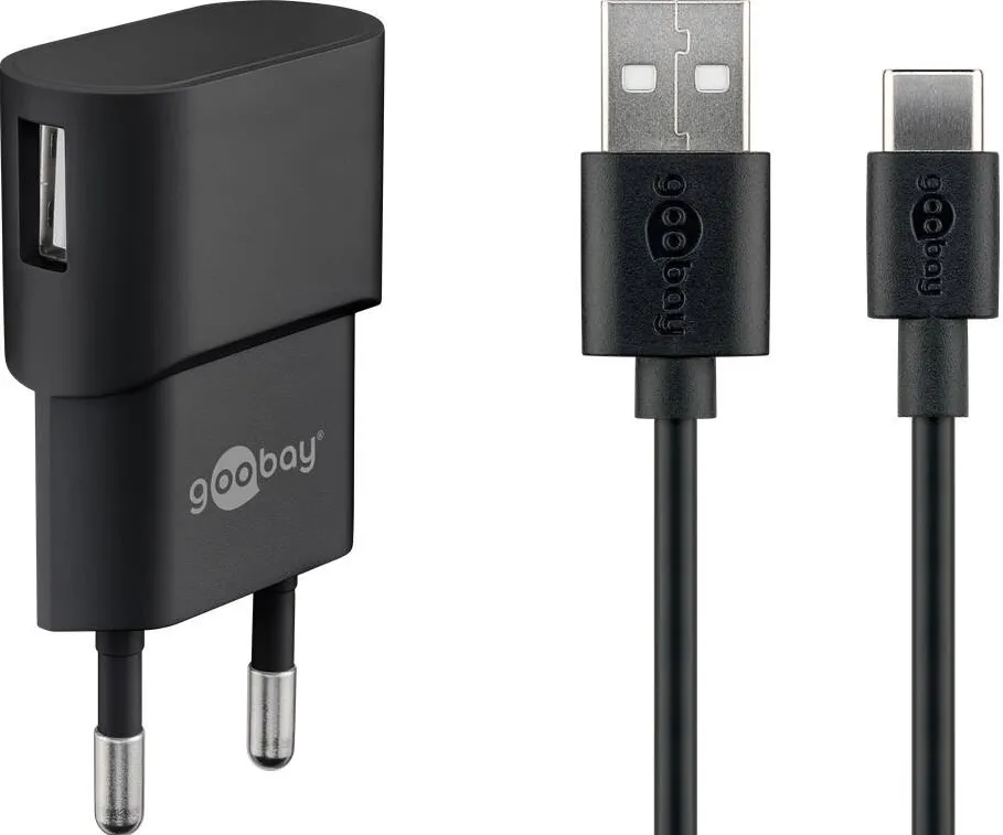 GOOBAY 45298 USB-C™ Charger Set (5 W), cable 1 m, Black