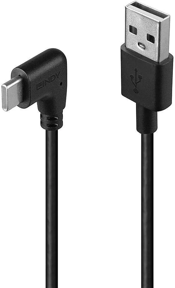Lindy Cablu  USB C 2 90° 1m negru