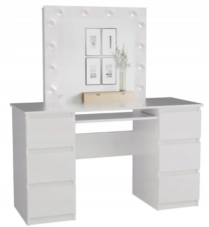 TOP E SHOP KUBA desk set, white matt + MARINA mirror