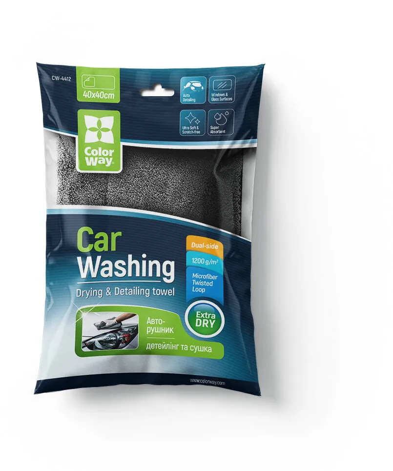 ColorWay Microfiber car universal Extra Dry 1200gsm 40x40cm gray