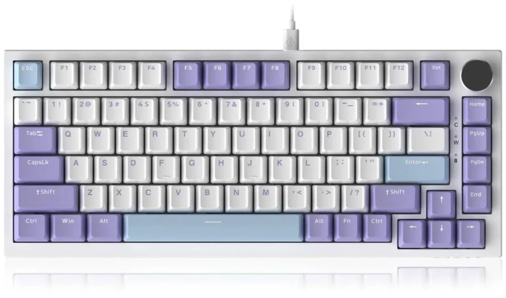 Tastatura Ajazz AJAZZ AK820 Mechanical Keyboard, Wired, RGB, Sea Salt Switch, Blue-White-Purple