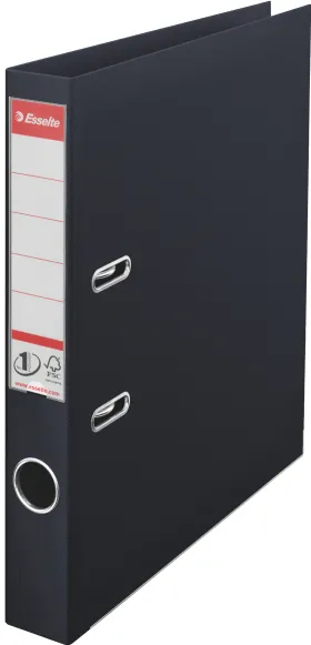 Esselte Biblioraft A4, plastifiat PP/PP, margine metalica, 50 mm, Esselte No. 1 Power - negru vivida