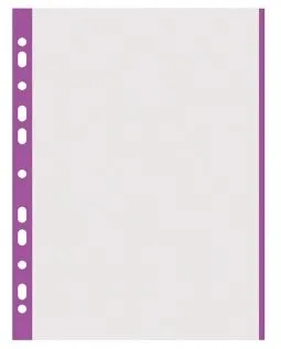 DONAU Folie protectie transparenta, cu margine color, 40 microni, 100 folii/set, DONAU - margine violet