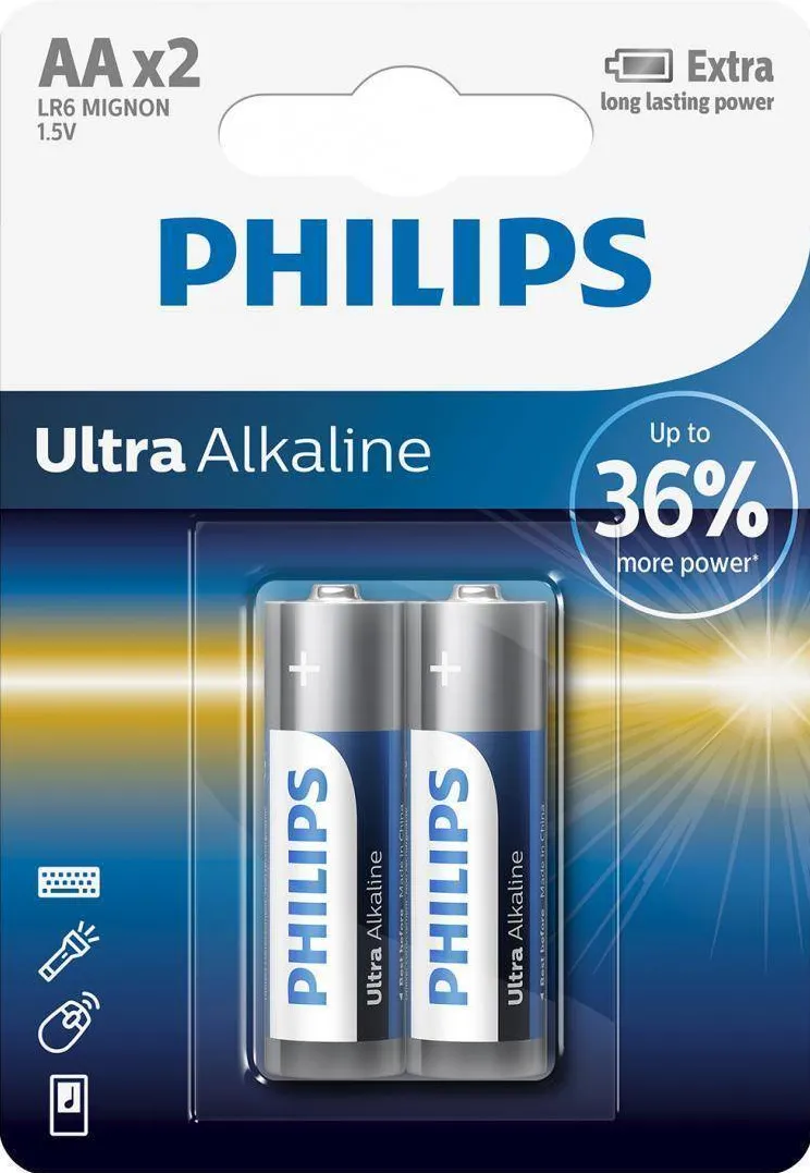 Philips Baterie PH ULTRA ALKALINE AA, 2 BUC
