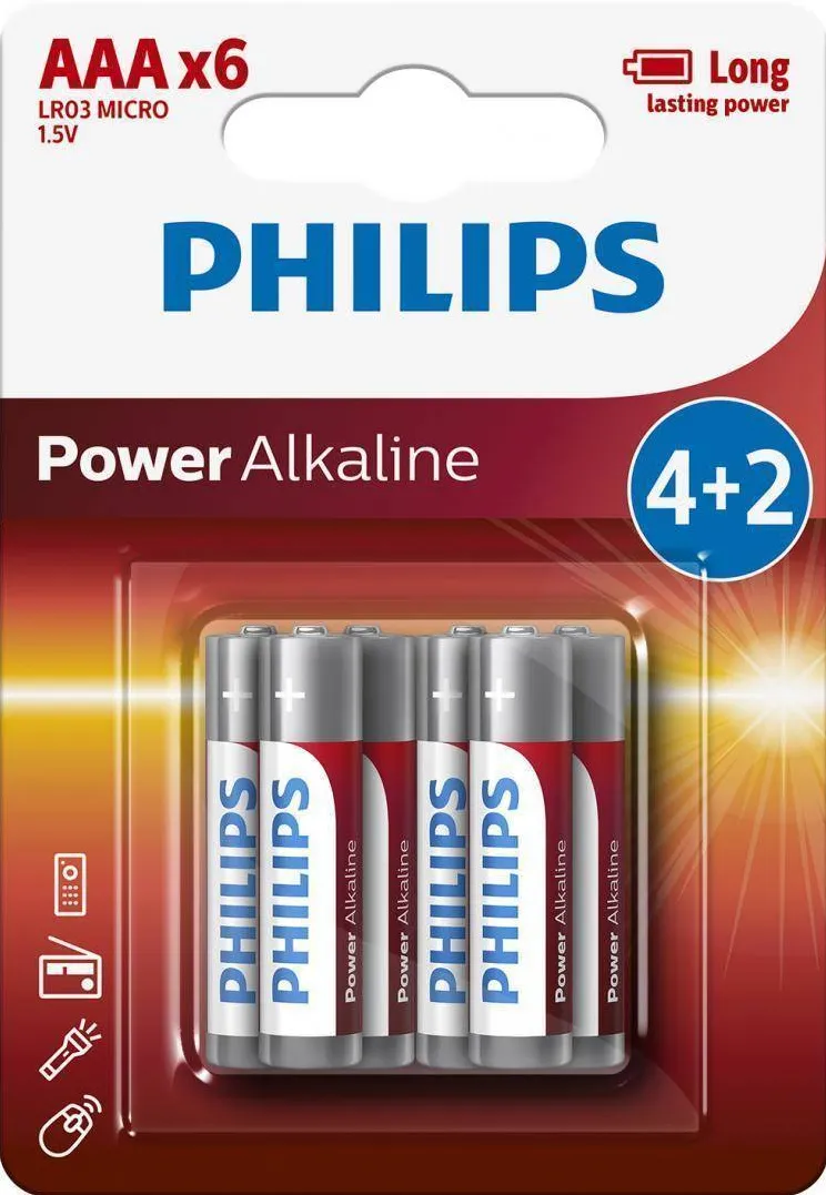 Philips PH POWER ALKALINE AAA 4+2-BLISTER PROMO