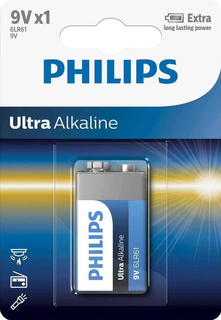 Philips BATERIE PH ULTRA ALKALINE 9V, 1 BUC