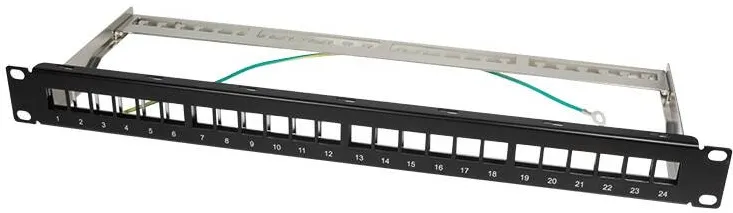 Accesoriu Retea Logilink KEYSTONE PANEL LOGILINK, 1U pentru rack 19", 24 Ports, shielded, black "NK4042"