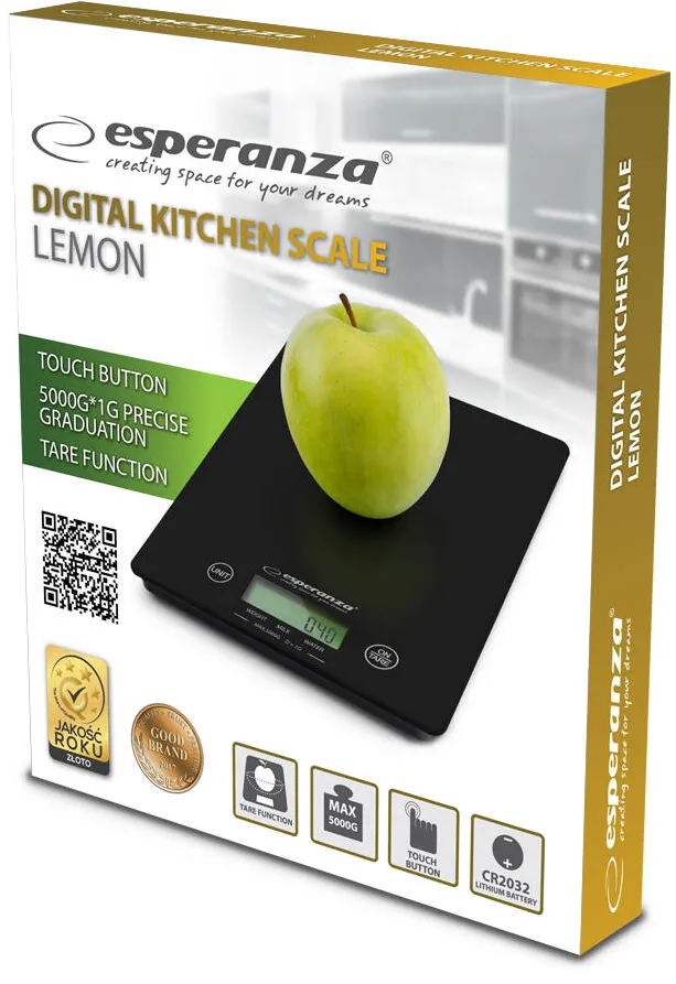 Esperanza EKS002K Electronic kitchen scale Black Tabletop Rectangle