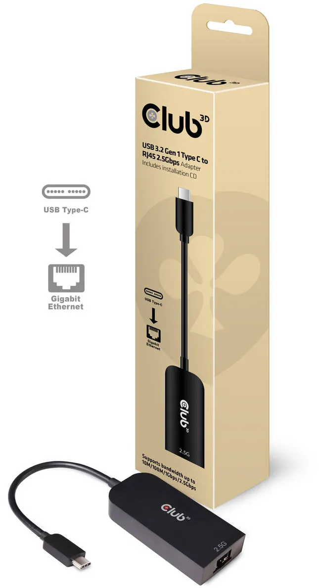 Adaptor CLUB 3D USB 3.2 Gen1 Type C to RJ45 2.5Gbps