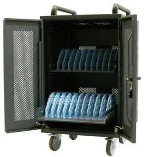 Avtek Carucior de incarcare pentru laptopuri AVTEK, 2 rafturi, 4 prize, negru, 820x660x900mm