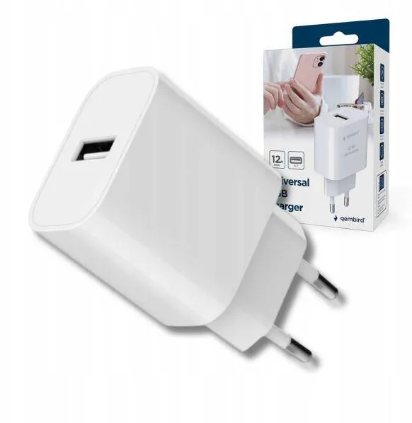 Gembird Gembird TA-UC-1A12-01 mobile device charger Smartphone, Smartwatch, Tablet White AC Indoor