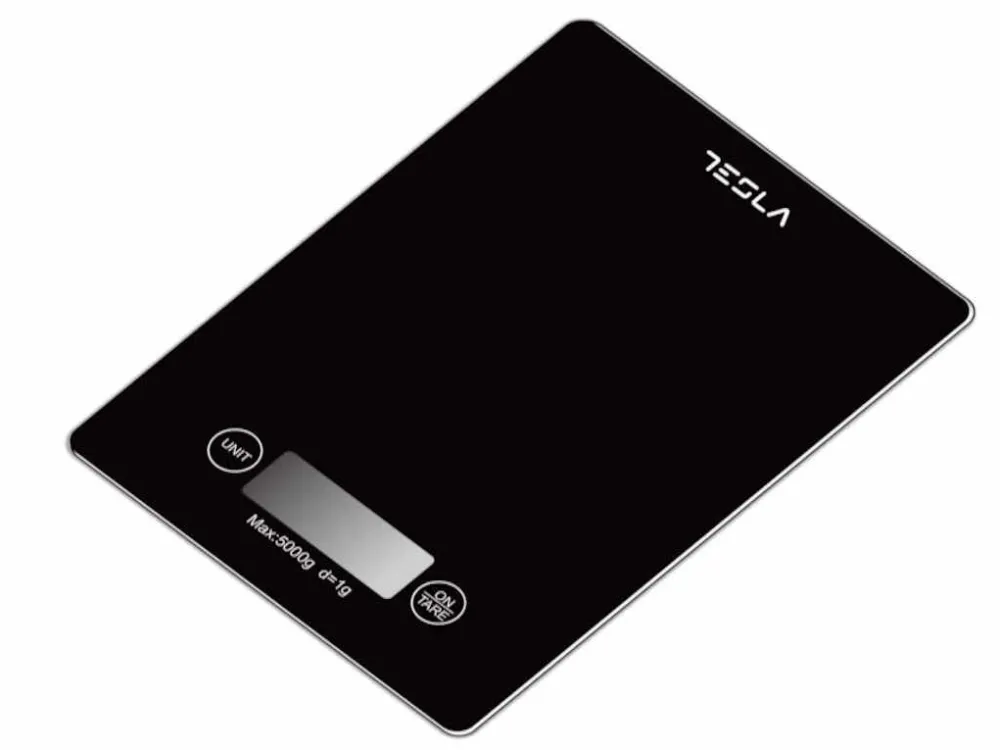 Tesla Cantar de bucatarie Tesla KS201B, 5kg, ecran LCDFunctie Tara, Sticla, Negru