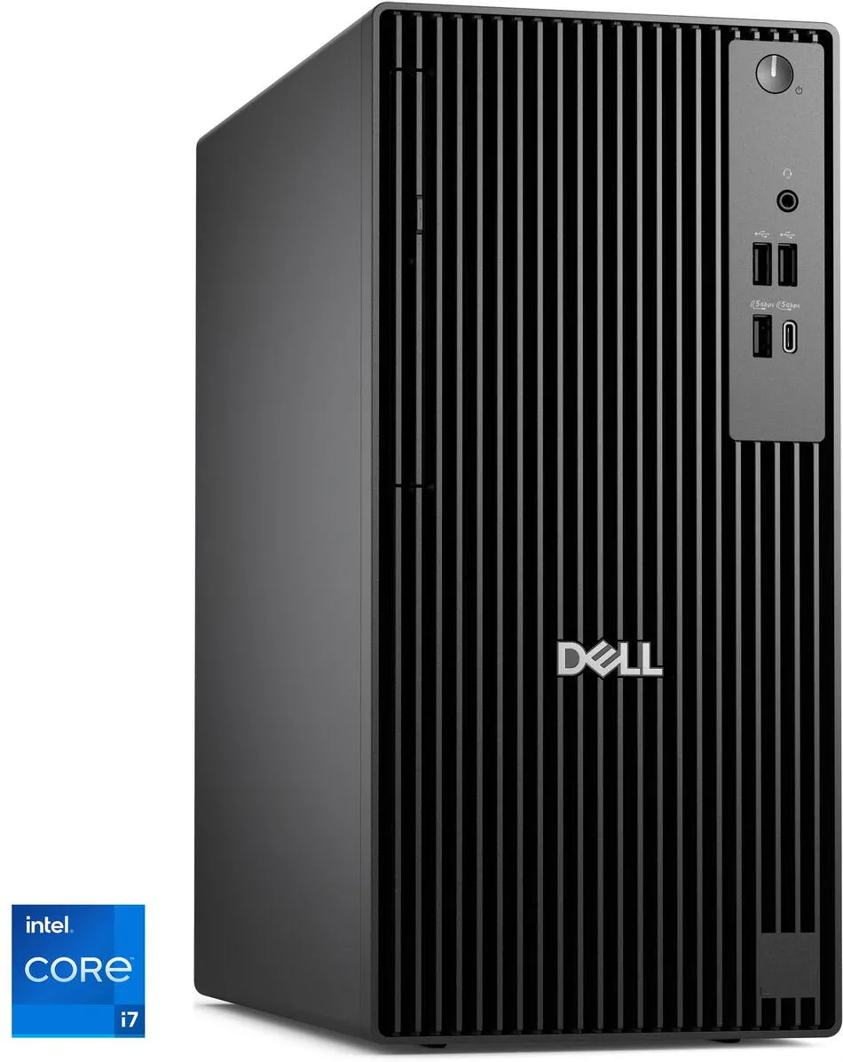 Sistem desktop Dell Desktops PC Dell PRO Tower QCT1250 cu procesor Intel® Core™ i7-14700 pana la 5.4GHz, 32GB DDR5 RAM, 1TB SSD, Intel® UHD Graphics 770, Windows 11 Pro, Black, 3y ProSupport and Next Business Day Onsite Service
