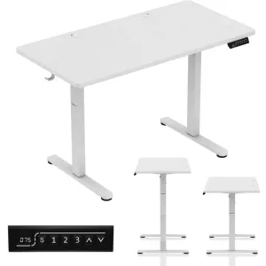 Birou Gaming huzaro Birou electric Huzaro Hero 8.1, reglare 72–118 cm, panou LED, capacitate 50 kg, 120×60 cm, Alb