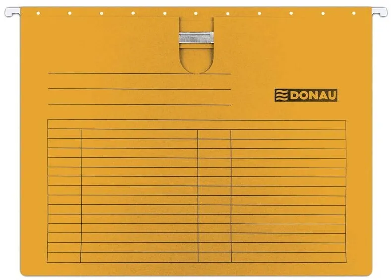 DONAU Dosar suspendabil cu sina, carton 230g/mp, bagheta metalica, 5 buc/set, DONAU - orange