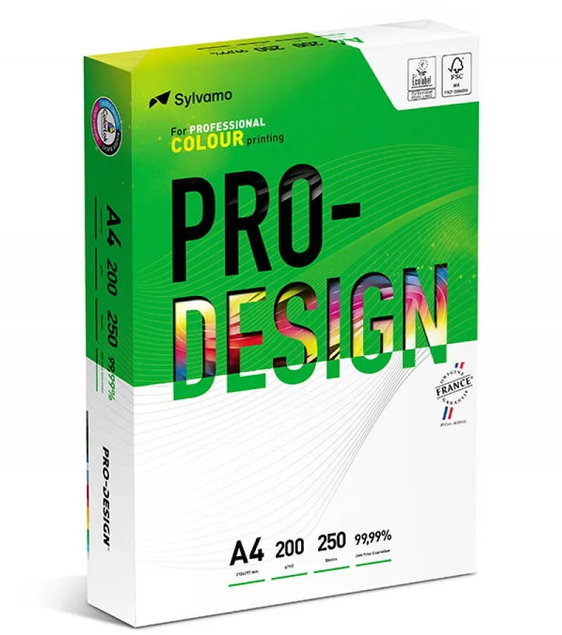 Pro-Design Carton A4, pentru print digital, Pro-Design, clasa A++, 200gsm, 250 coli/top - alb