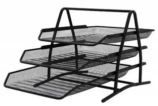 Q-CONNECT Set 3 tavite metalice Mesh, suprapozabile, Q-Connect - negru