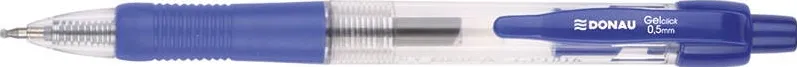DONAU Pix cu gel, mecanism retractabil, rubber grip, 0.5 mm, cerneala rezistenta la apa, DONAU - albastru