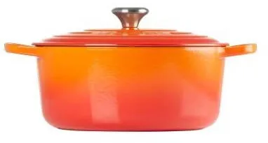 Le Creuset Cratita rotunda Le Creuset Signature 20 cm cu capac, fonta emailata, Oven Red