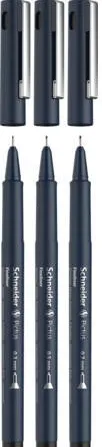 Schneider Liner pt desen tehnic SCHNEIDER Pictus, varf fetru (0.3/0.5/0.7mm), 3 buc/set - negru