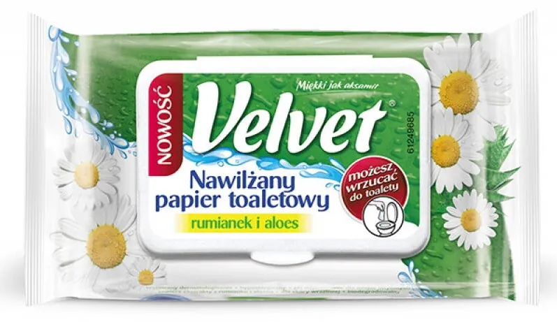 Velvet Hartie igienica umeda, 42buc/pachet, biodegradabile, VELVET Soft - cu aloe vera si musetel