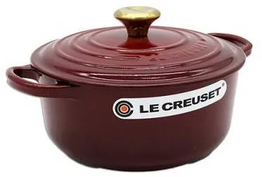 Le Creuset Vas rotund din fonta emailata Le Creuset Signature cu capac, 20 cm, Rhône