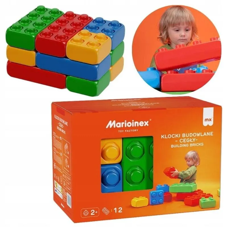 Set constructie Marioinex Gigant XXL plastic reciclat 12 bucati