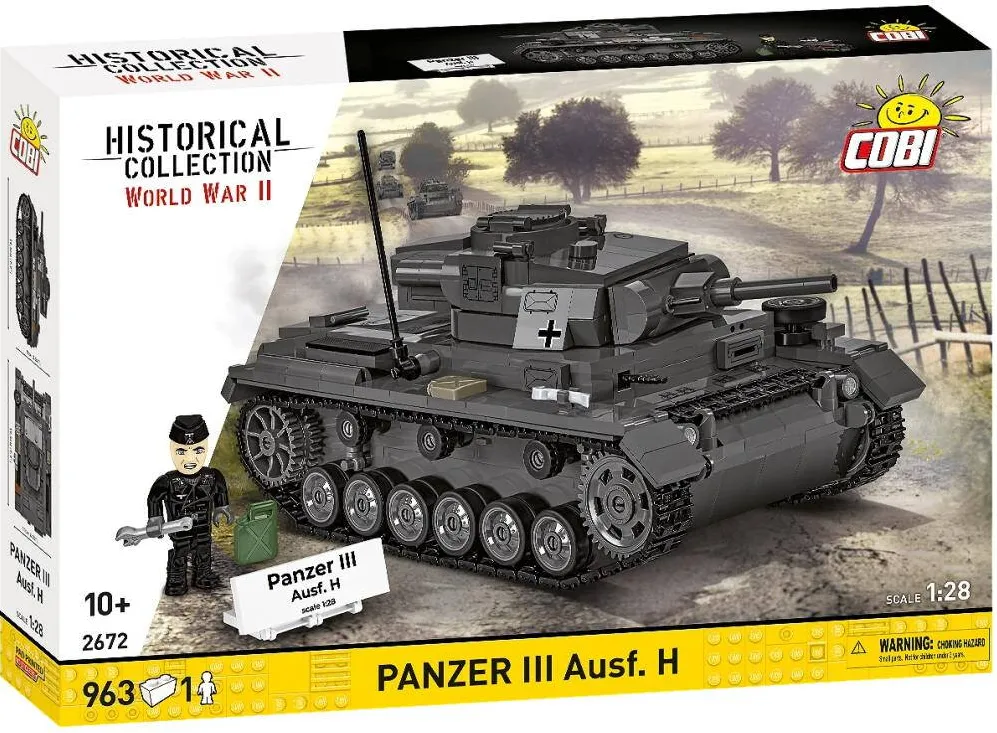 Jucarie creativa Cobi Klocki Set de Construit Panzer III Ausf.H, 963 piese