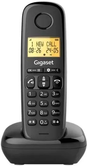 Telefon Fix Gigaset Telefon fara fir Gigaset Basic 100, Dect, cu functie handsfree si blocare apeluri, Negru