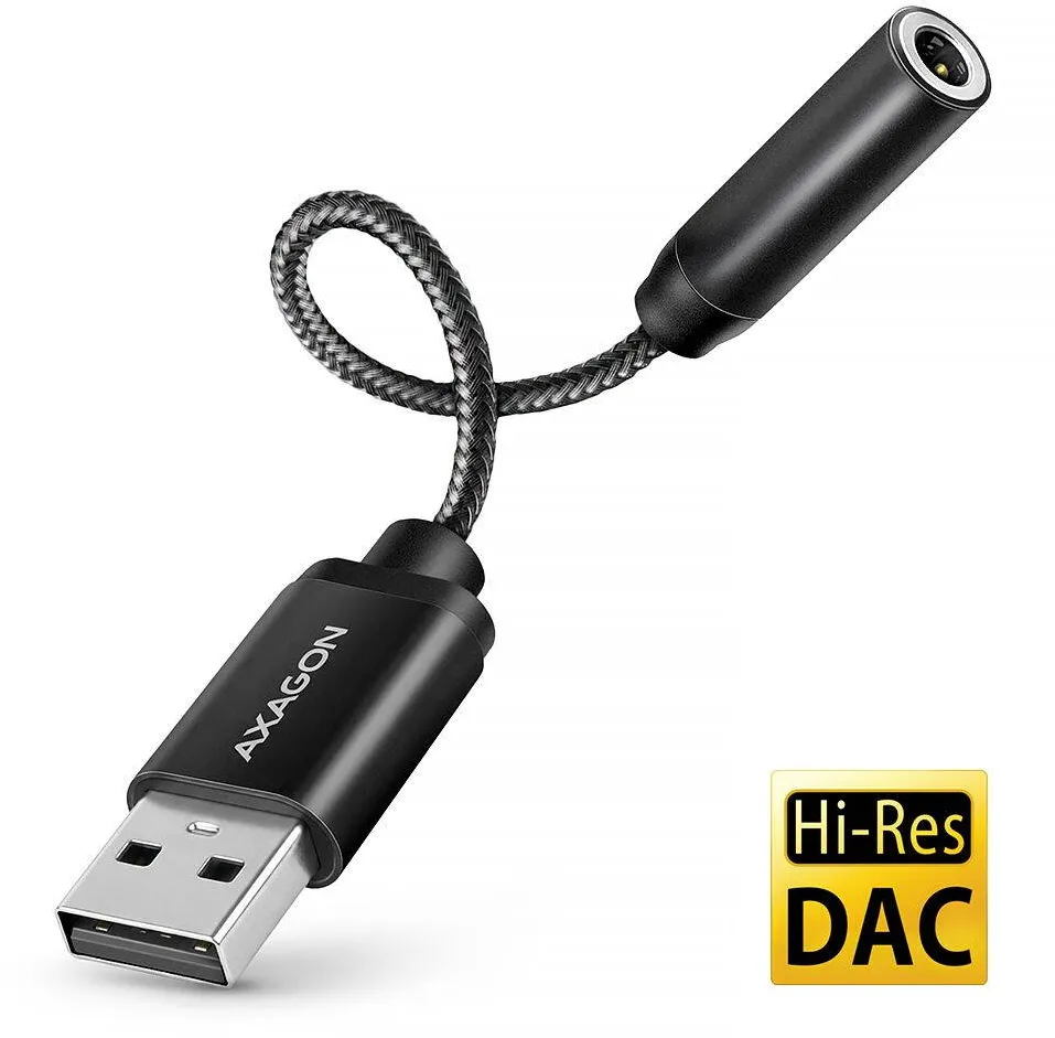 Placa de Sunet AXAGON Adapter audio AXAGON ADA-HA USB-A Hi-Res, 3,5mm jack, negru