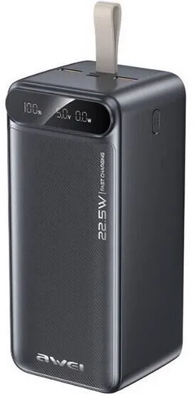 AWEI PA-13 incarcator de urgenta 2 USB+Type-C, 50000mAh, 22.5W, incarcator rapid PD, afisaj LED, negru