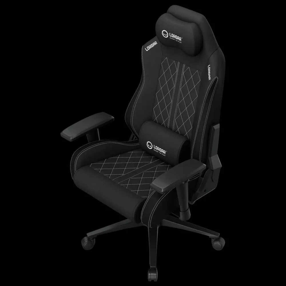 Scaun Gaming LORGAR Ergonomic LORGAR Advanced CHA41, Material Textil Premium Anti-patare, Alb/Negru