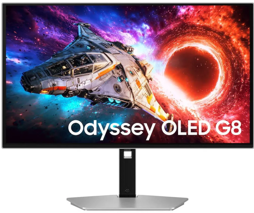 Monitor Samsung Gaming Odyssey OLED G8 G80SH, 27", 4K (3840x2160), 240Hz, 0.03ms GtG, HDR True Black 400, HDR10+ Gaming, FreeSync Premium Pro, Black Equalizer, CoreSync, Auto Source Switch+, FlickerFree, DP, HDMI, USB-C 96W, Pivot, VESA 100x100mm, Silver