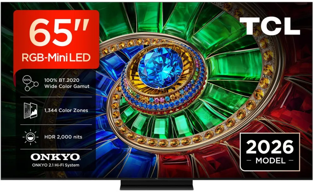 Televizor TCL RGB-MiniLed 65RM7L, 164 cm, Smart Google TV, 4K Ultra HD, 144Hz, Clasa E (Model 2026)