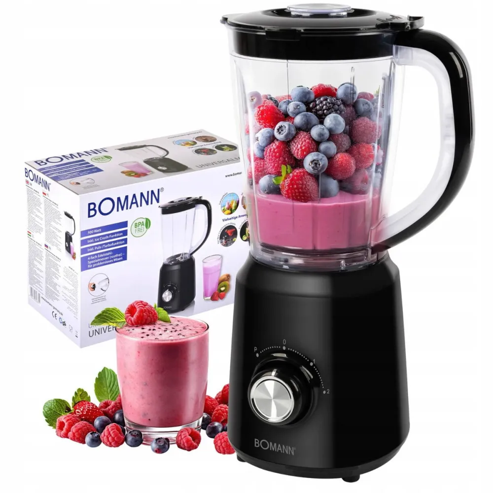 Bomann Blender Bomann UM 6091 CB, pentru smoothie si kokteili, negru