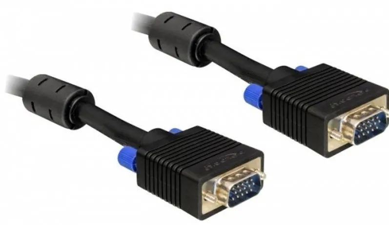 DELOCK VGA Male - VGA Male, 5m, ecranat, negru