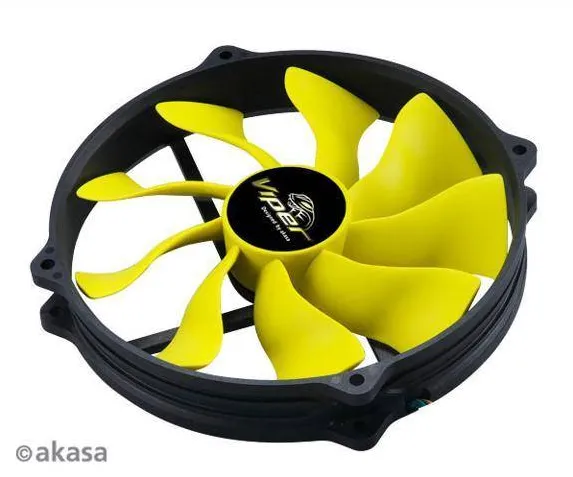 Akasa SuperSilent High airflow Viper R PWM S-Flow Fan, 14/12cm, 110CFM