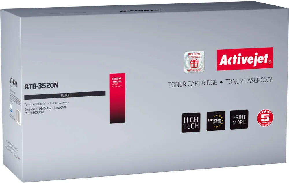 Toner imprimanta ACTIVEJET COMPATIBIL ATB-3520N for Brother printer; Brother TN-3520 replacement; Supreme; 20000 pages; black