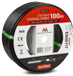Accesoriu Retea MACLEAN MCTV-477 coaxial cable 100 m Black