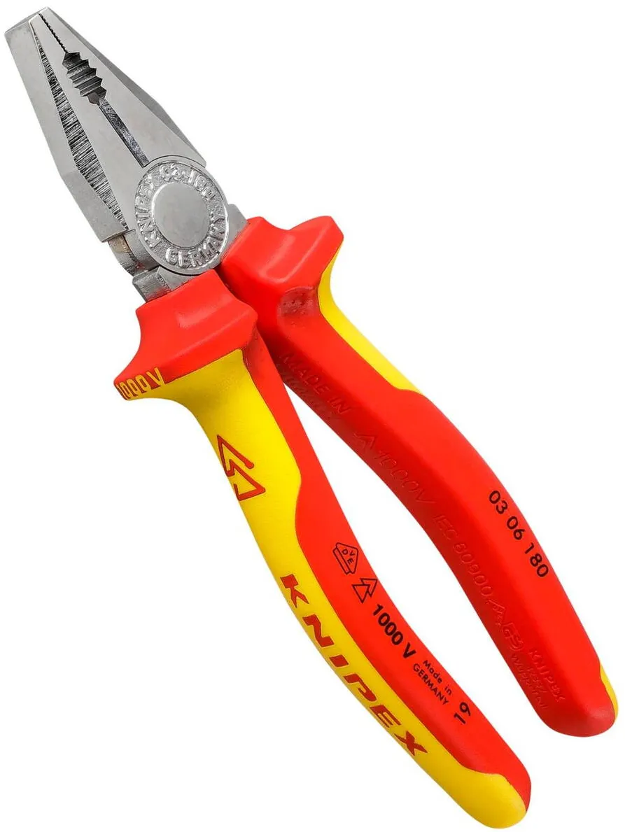 KNIPEX cleste combinat chrome plated, insulated 180 mm