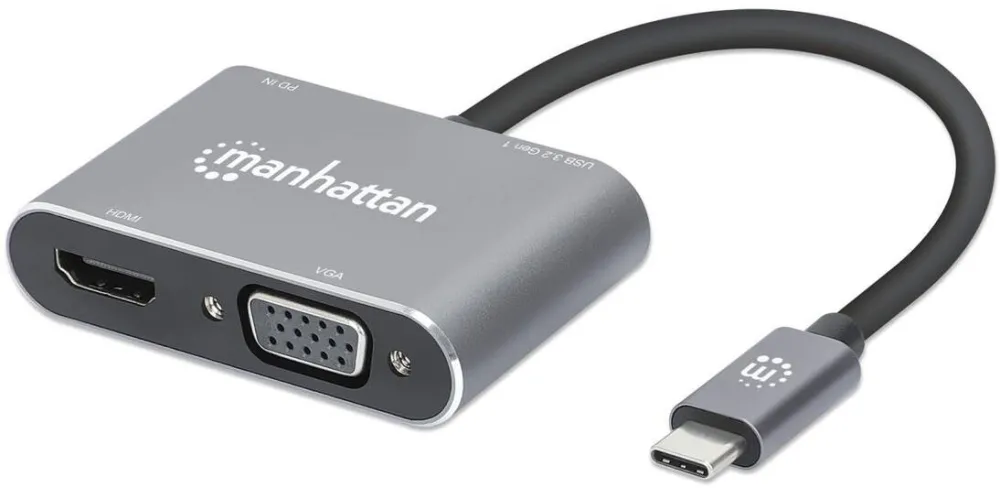 Docking Station MANHATTAN USB-C auf HDMI & VGA 4in1 Power Delivery