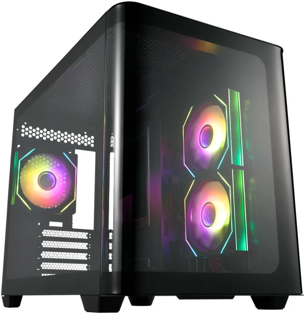 Carcasa PC FSP S380-BA M-ATX Mid Tower, USB 3.0x2, Type C, 120mm ARGB Fan, Negru