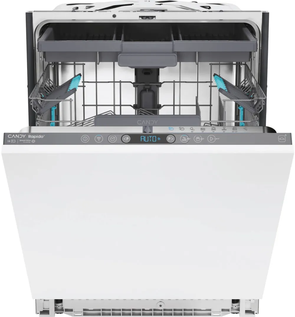 CANDY Masina de spalat vase incorporabila Candy CI 5C6F1A, 15 seturi, 8 programe, 3 cosuri, Motor Inverter, Maxi Tub, Wi-Fi, 35' Rapid Cycle, Deschidere automata a usii, 60 cm, Clasa C