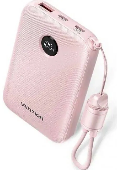 Vention Baterie Externa Vention 10000mAh 2 x USB-C 1x USB-A 22.5W Roz