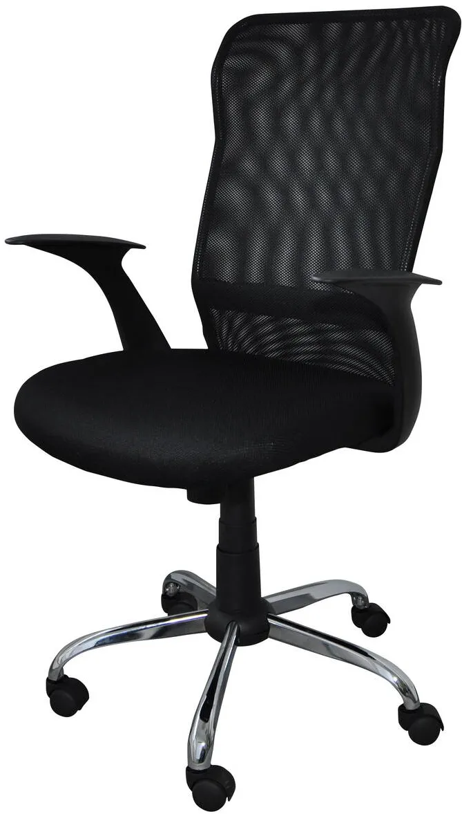 Office Products Scaun de birou, brate plastic, rotile, mesh textil, Office Products Rhodos - negru