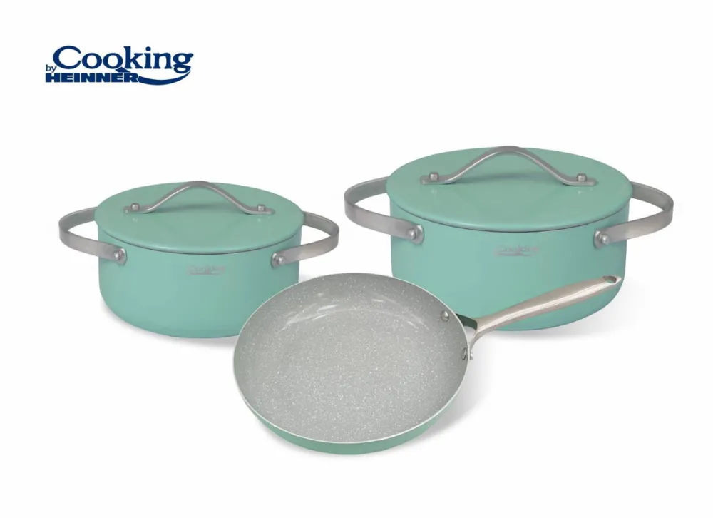 HEINNER Set gatit 5 piese aluminiu Presat, creta