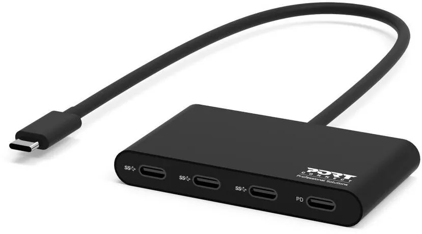 Hub USB PORT Hub USB Typ-C Port Designs 900147, 5000 Mbit/s, negru, 77x43x12mm