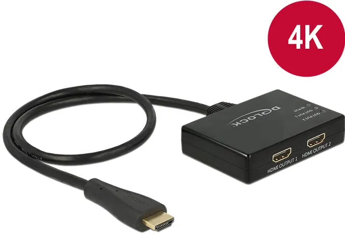 Adaptor DELOCK 87700, HDMI Splitter video/audio splitter 2 ports