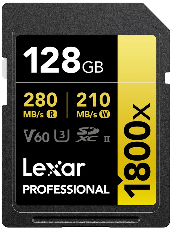 Card de Memorie Lexar 128GB SDXC Pro 1800x U3 UHS-II R280/W210 (V60)