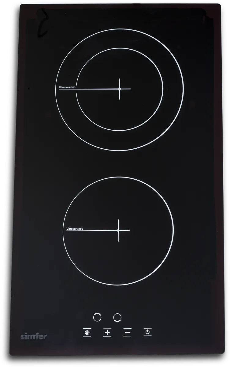 Plita Simfer H3.020.DEBSP, Vitroceramic, Width 30 cm, 2 cooking zones, Touch control, Black